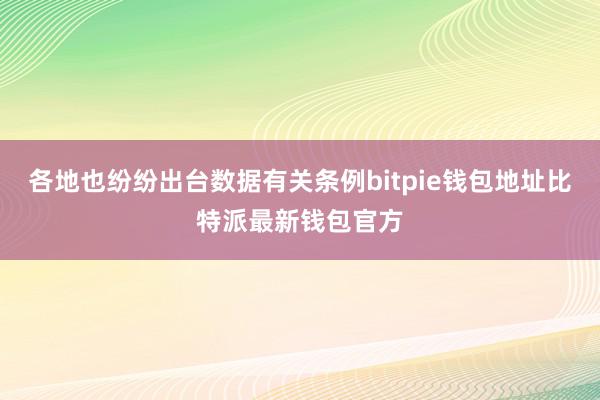 各地也纷纷出台数据有关条例bitpie钱包地址比特派最新钱包官方