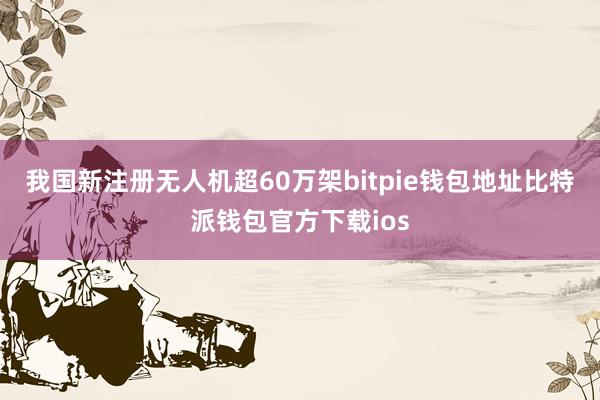 我国新注册无人机超60万架bitpie钱包地址比特派钱包官方下载ios