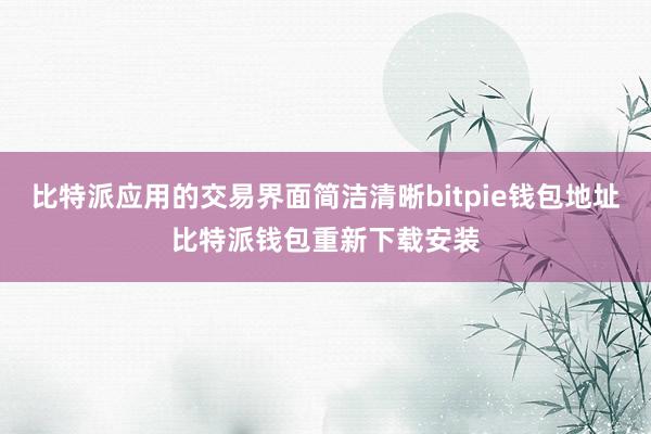 比特派应用的交易界面简洁清晰bitpie钱包地址比特派钱包重新下载安装