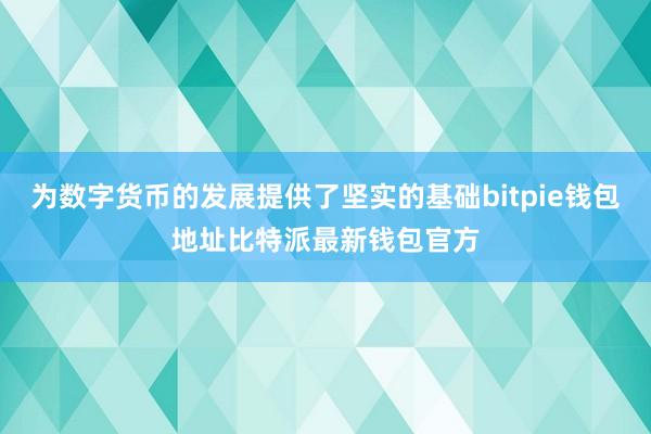 为数字货币的发展提供了坚实的基础bitpie钱包地址比特派最新钱包官方