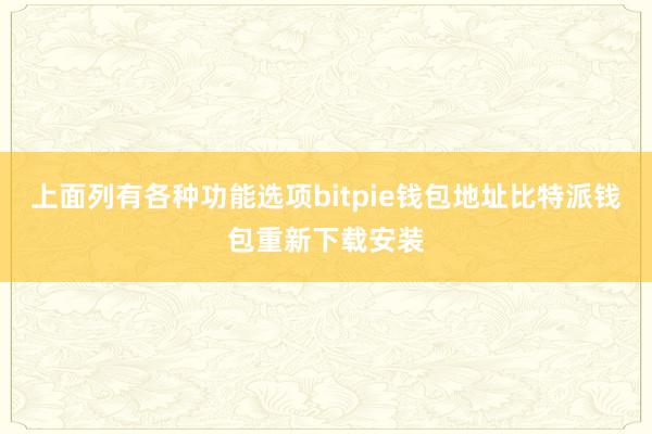 上面列有各种功能选项bitpie钱包地址比特派钱包重新下载安装