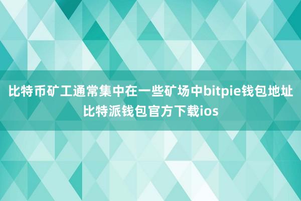 比特币矿工通常集中在一些矿场中bitpie钱包地址比特派钱包官方下载ios