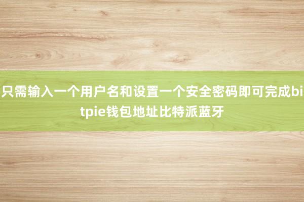 只需输入一个用户名和设置一个安全密码即可完成bitpie钱包地址比特派蓝牙