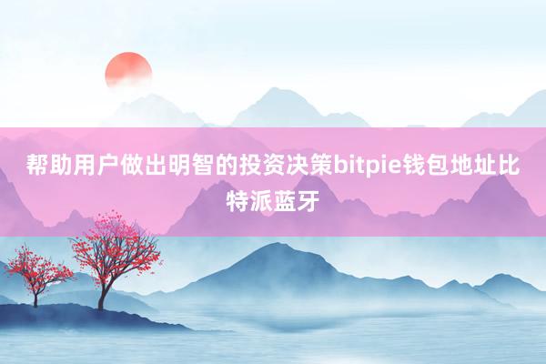 帮助用户做出明智的投资决策bitpie钱包地址比特派蓝牙