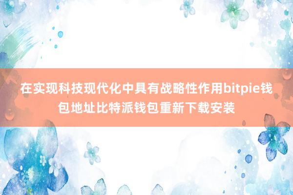 在实现科技现代化中具有战略性作用bitpie钱包地址比特派钱包重新下载安装