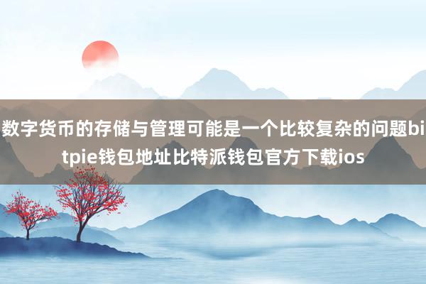 数字货币的存储与管理可能是一个比较复杂的问题bitpie钱包地址比特派钱包官方下载ios