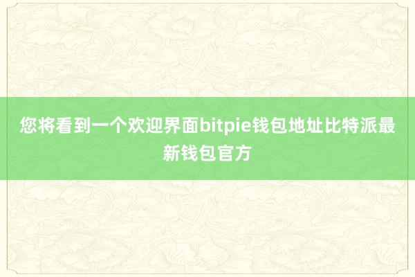 您将看到一个欢迎界面bitpie钱包地址比特派最新钱包官方