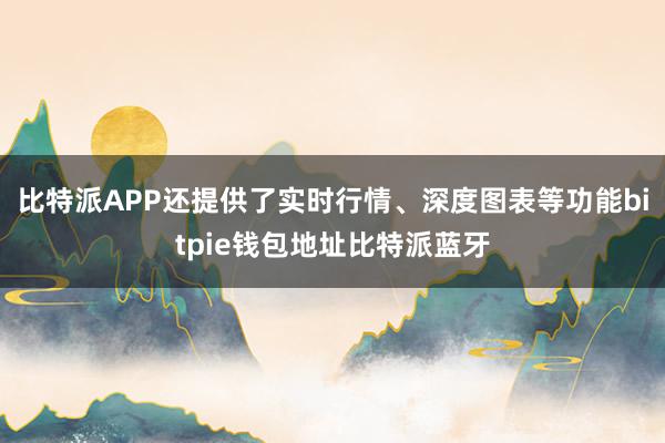 比特派APP还提供了实时行情、深度图表等功能bitpie钱包地址比特派蓝牙