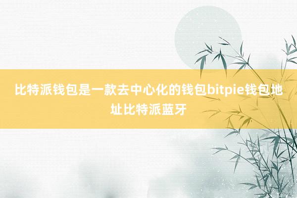 比特派钱包是一款去中心化的钱包bitpie钱包地址比特派蓝牙