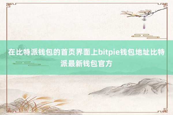 在比特派钱包的首页界面上bitpie钱包地址比特派最新钱包官方