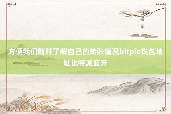 方便我们随时了解自己的转账情况bitpie钱包地址比特派蓝牙