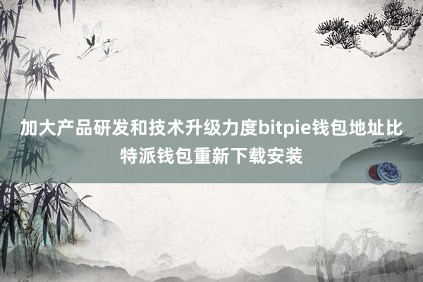 加大产品研发和技术升级力度bitpie钱包地址比特派钱包重新下载安装