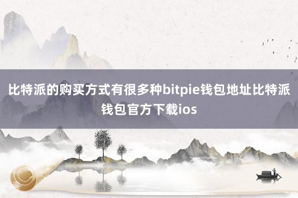 比特派的购买方式有很多种bitpie钱包地址比特派钱包官方下载ios