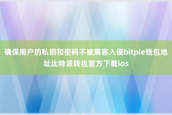 确保用户的私钥和密码不被黑客入侵bitpie钱包地址比特派钱包官方下载ios