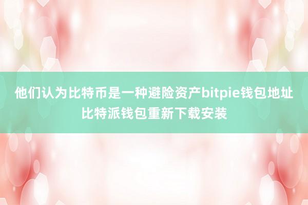 他们认为比特币是一种避险资产bitpie钱包地址比特派钱包重新下载安装