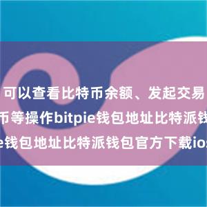 可以查看比特币余额、发起交易、收发比特币等操作bitpie钱包地址比特派钱包官方下载ios