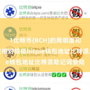 1比特币(BCH)的闻明度和阛阓领略度相对较低bitpie钱包地址比特派助记词登陆